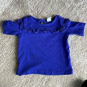 Janie and Jack cobalt blue top with ruffles and sleeves 6 months to 12 months